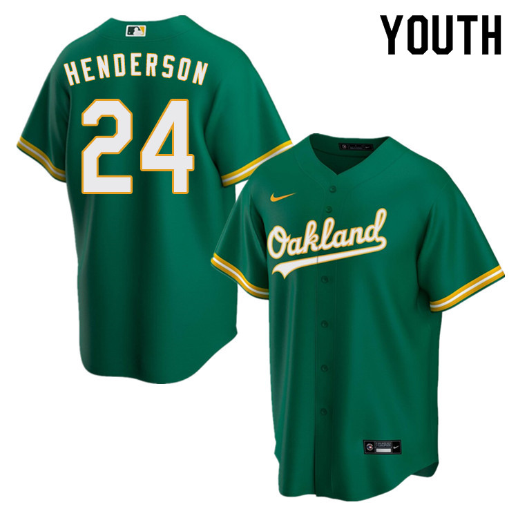 Nike Youth #24 Rickey Henderson Oakland Athletics Baseball Jerseys Sale-Green